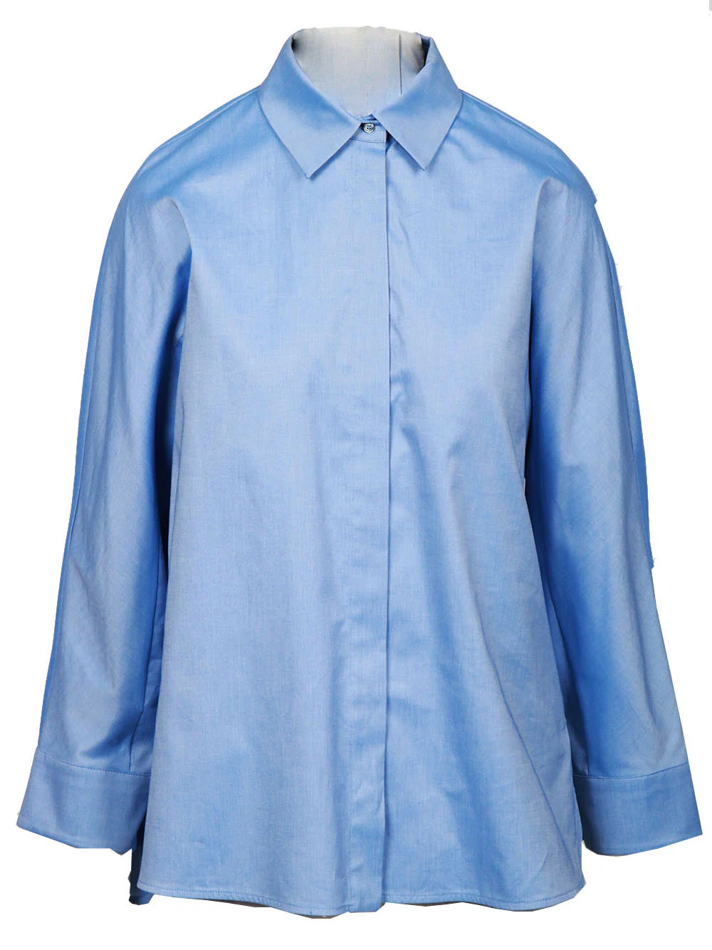 Camicia Conero Over in Cotone Oxford Celeste - immagine 2
