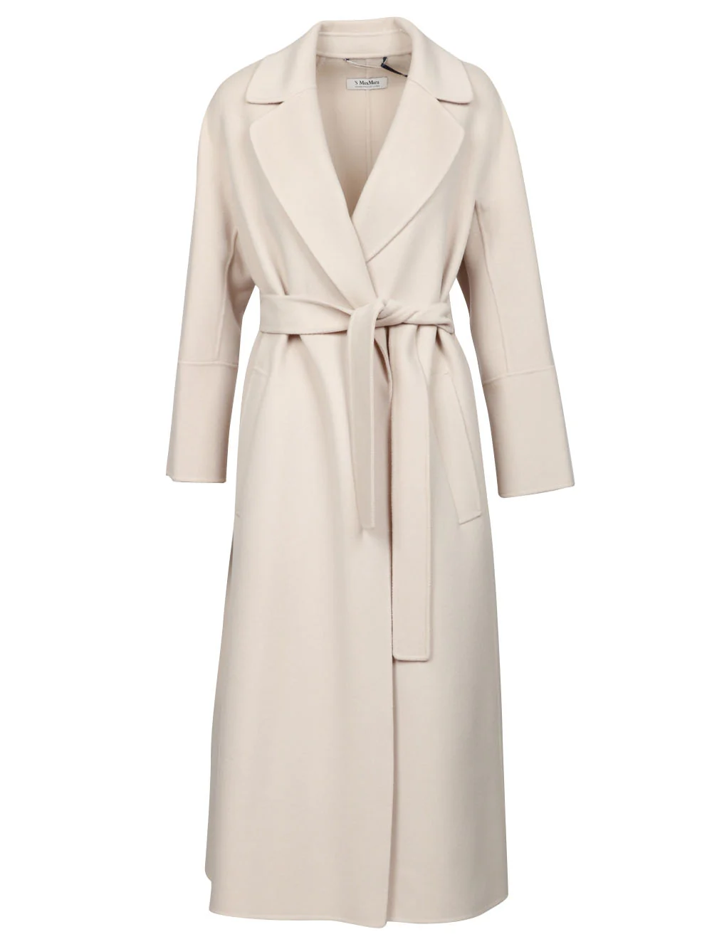 Cappotto Elisa a Vestaglia Lungo in Lana Vergine Gesso