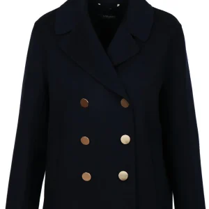 Caban Margot Doppiopetto in Lana Vergine Blu Notte