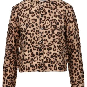 Cardigan Irmine Girocollo in Misto Cashmere Animalier