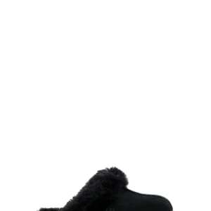 Scarpe Slippers Disquette in Suede Nere