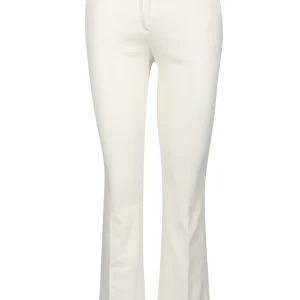 Pantaloni Corso Firenze T a Trombetta in Cotone Panna