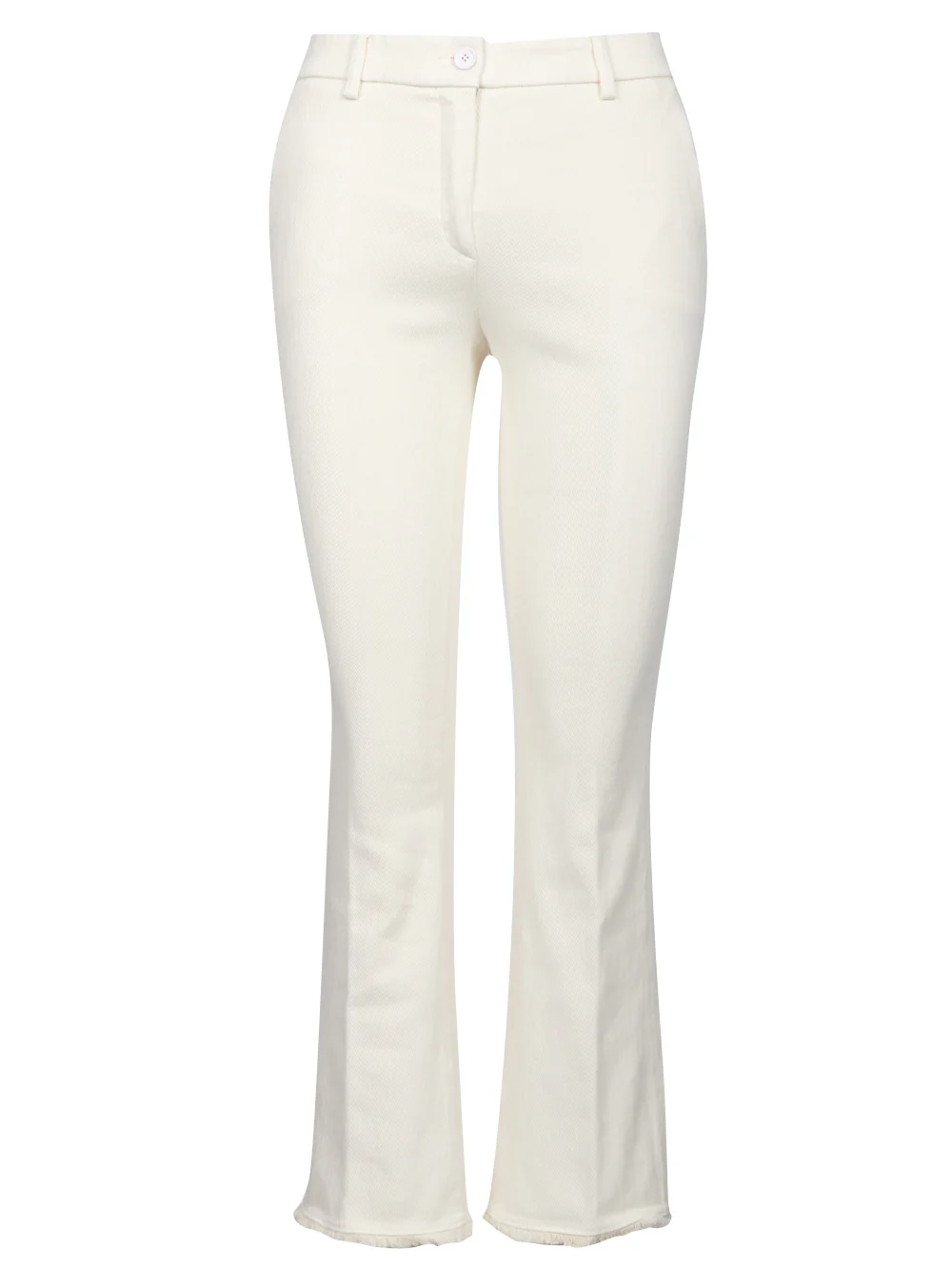 Pantaloni Corso Firenze T a Trombetta in Cotone Panna