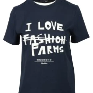 T-Shirt Clown Girocollo in Cotone Blu con Scritta