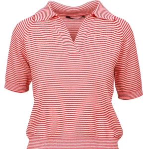 Maglia Polo Junior in Cotone a Righe Rossa