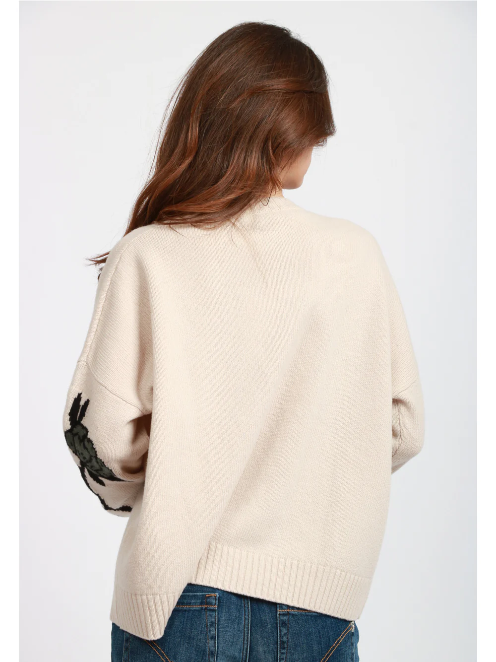 Maglia Pavidi in Lana Beige con Stampa - immagine 6