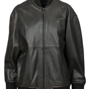 Bomber Tattico in Pelle Nero