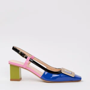 Tre Emme Slingback Bluette+nero+rosa Donna