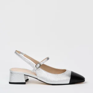 Tre Emme Slingback Nero+argento Donna