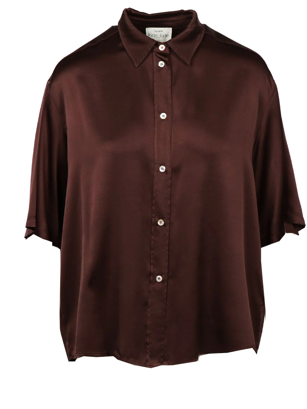 Camicia in Seta Marrone - immagine 2