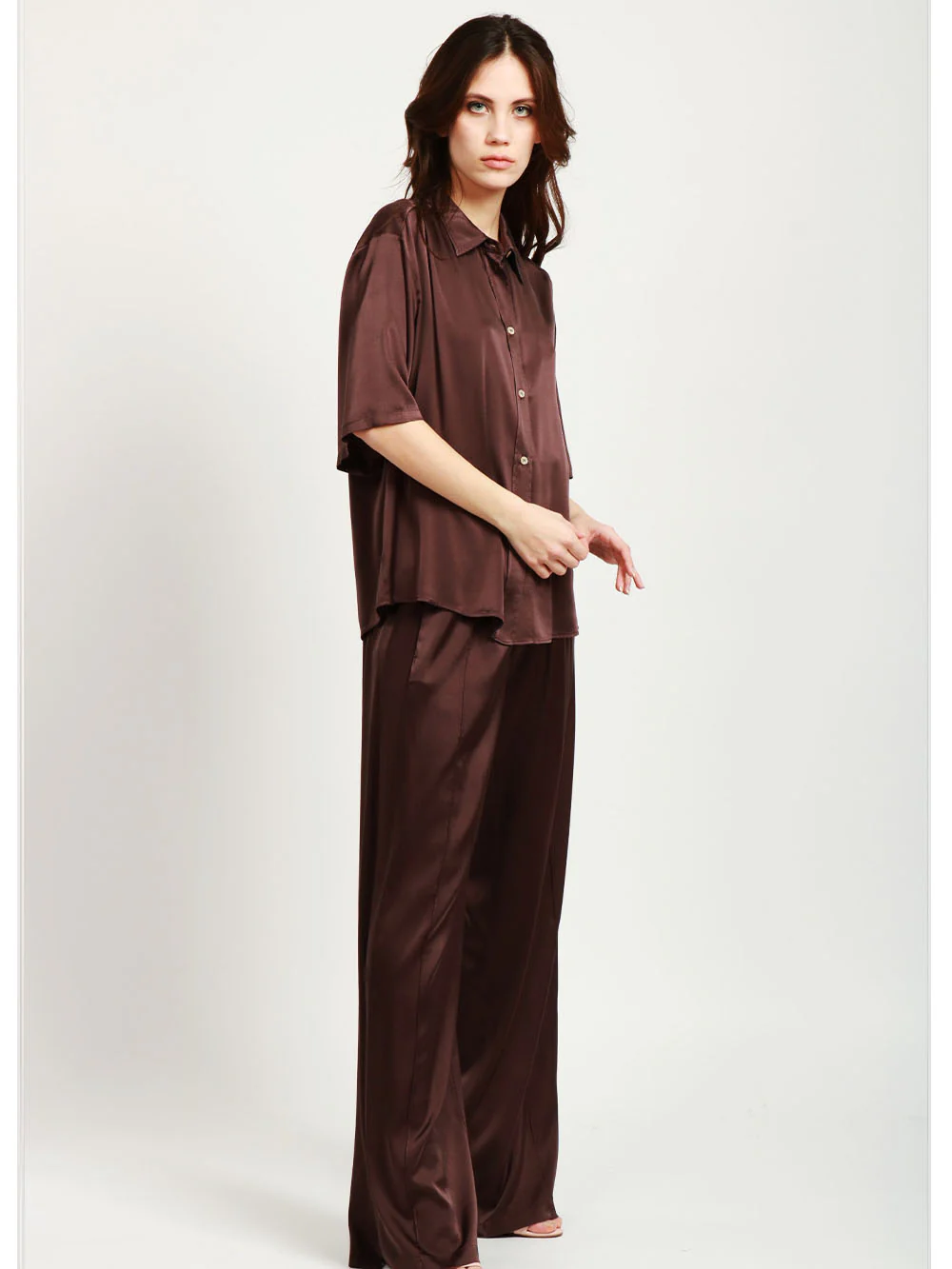 Camicia in Seta Marrone - immagine 4