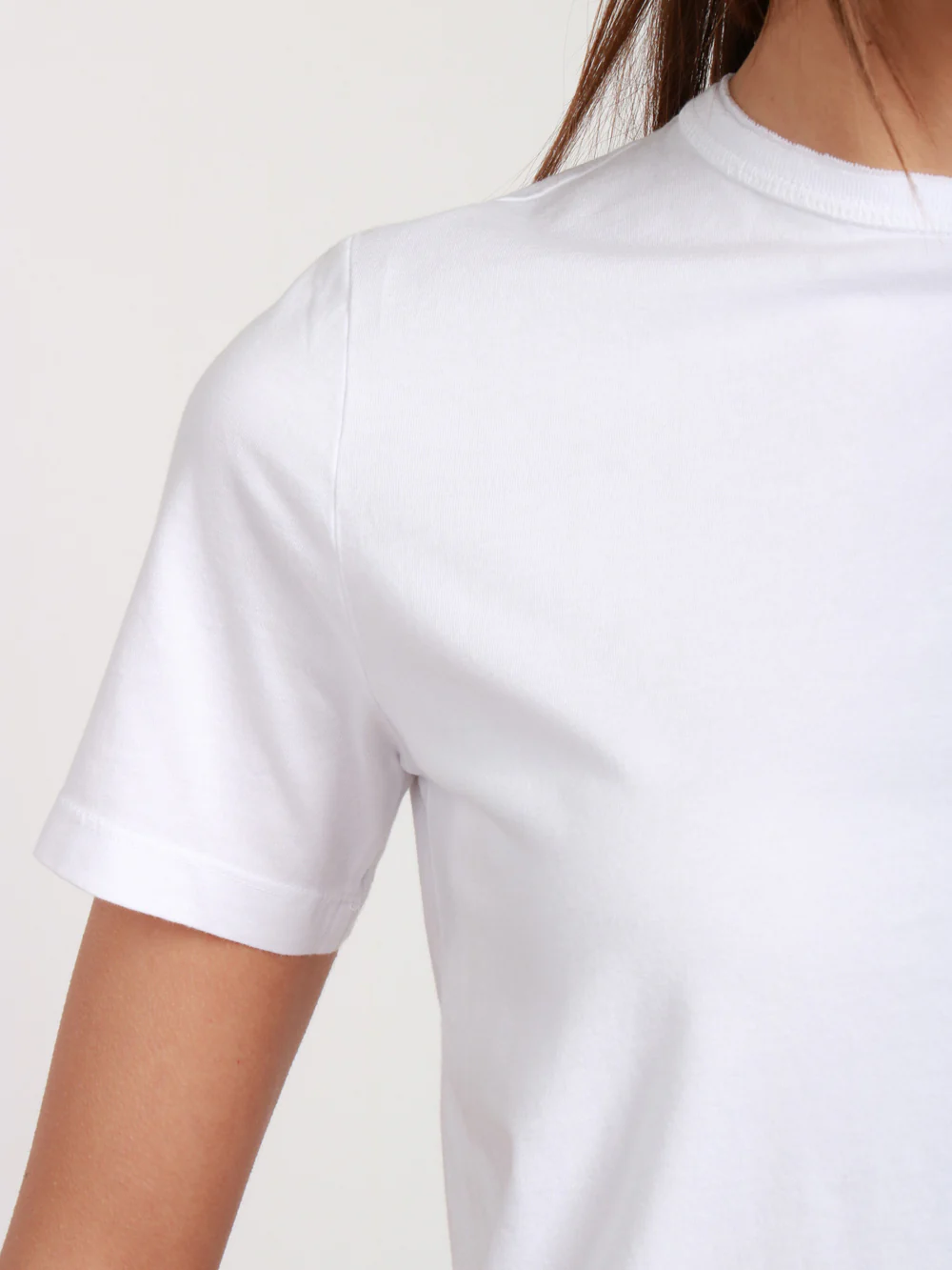 T-SHIRT IN COTONE BIANCA GIROCOLLO - immagine 7