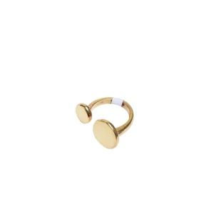 Anello in Ottone con Due Cerchi Asimmetrici