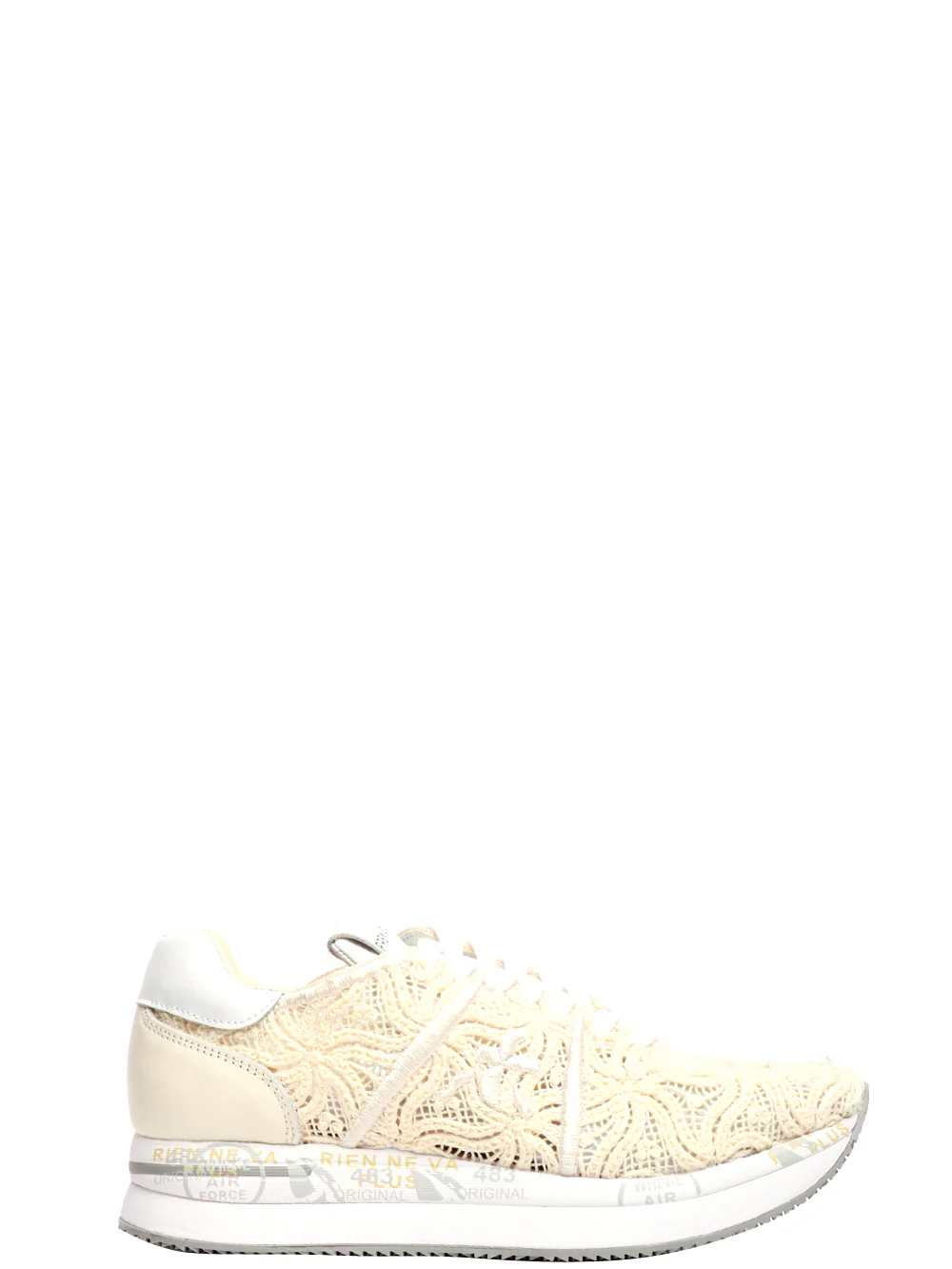 Scarpe Sneakers Conny in Pizzo Macramè Panna - immagine 2