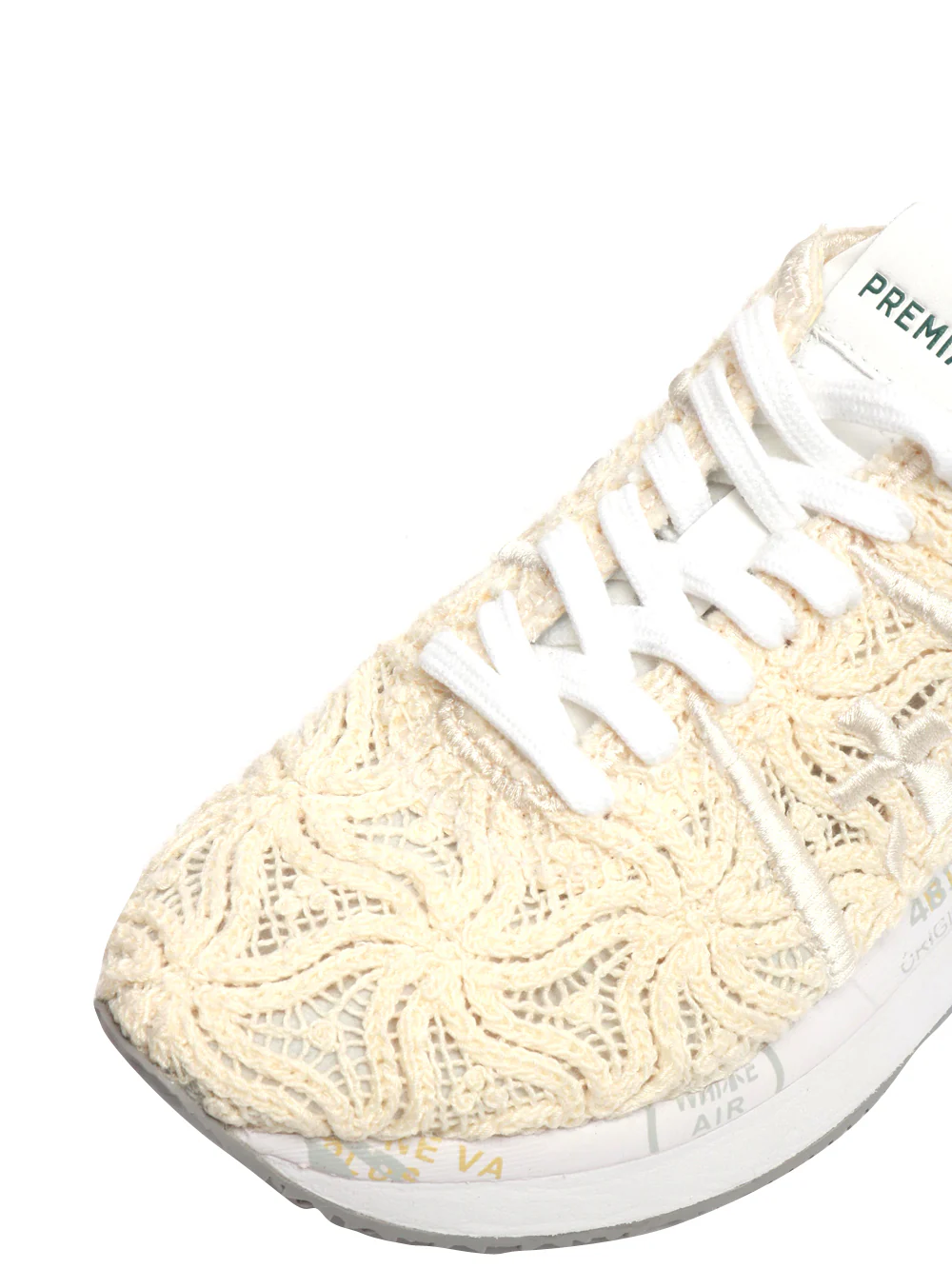 Scarpe Sneakers Conny in Pizzo Macramè Panna - immagine 6