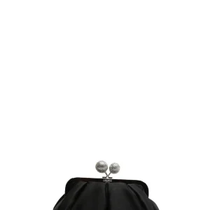 Borsa Pochette Emmy Pasticcino Small in Raso Nera