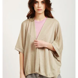 Cardigan in Maglia Oro con Lurex