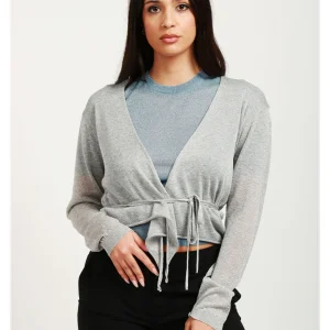 Cardigan Cache Coeur Argento con Lurex