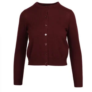 Cardigan Nebbia in Lana e Cashmere Bordeaux